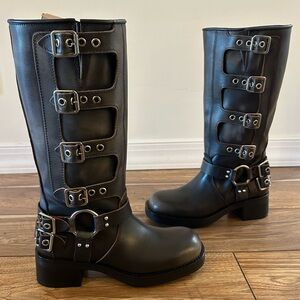 Sam Edelman Wyatt Wide Calf Boots in Chocolate Suede Women's Size 10M  ~New In B